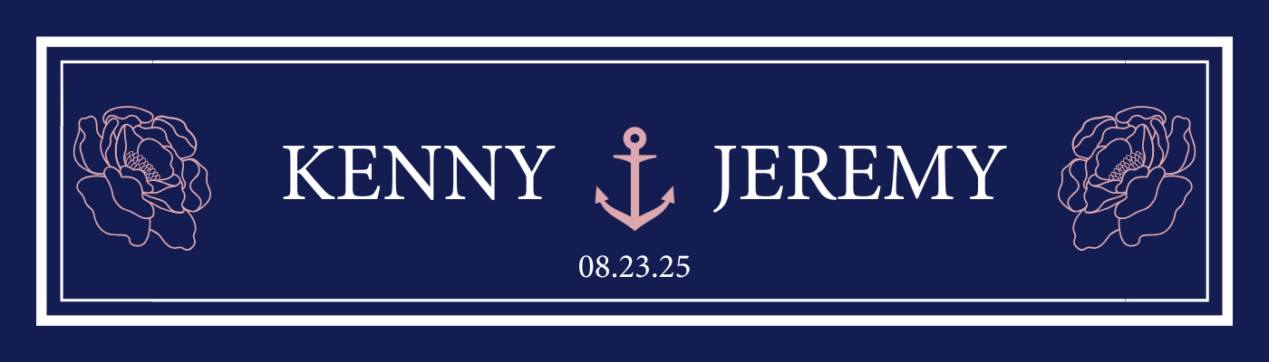 Kenny and Jeremy Wedding Website Page Banner